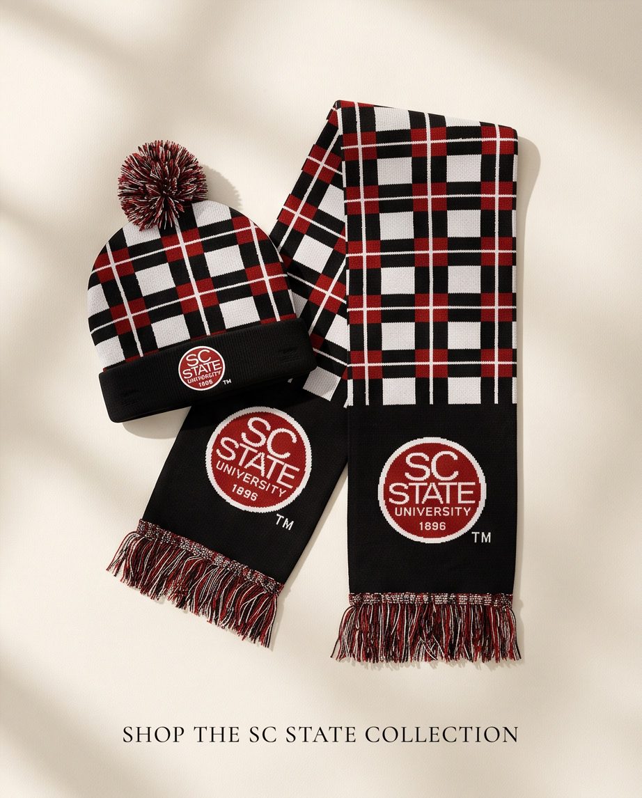 SCSU Plaid Beanie and Scarf Set - Image 2