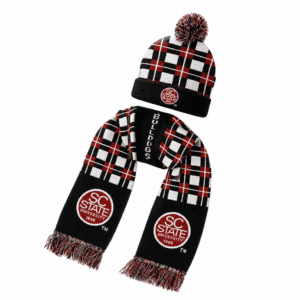 SCSU Plaid Beanie and Scarf Set