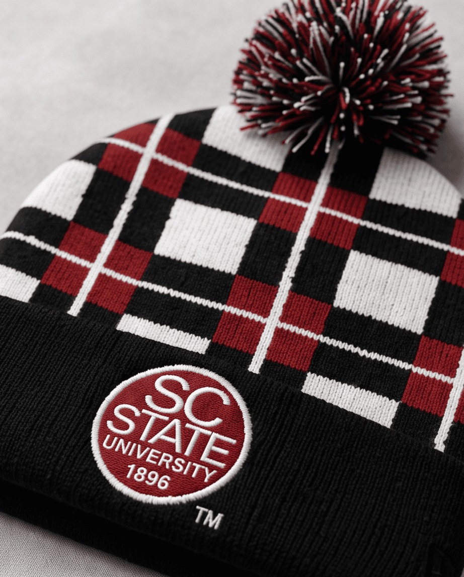 SCSU Plaid Beanie and Scarf Set - Image 5
