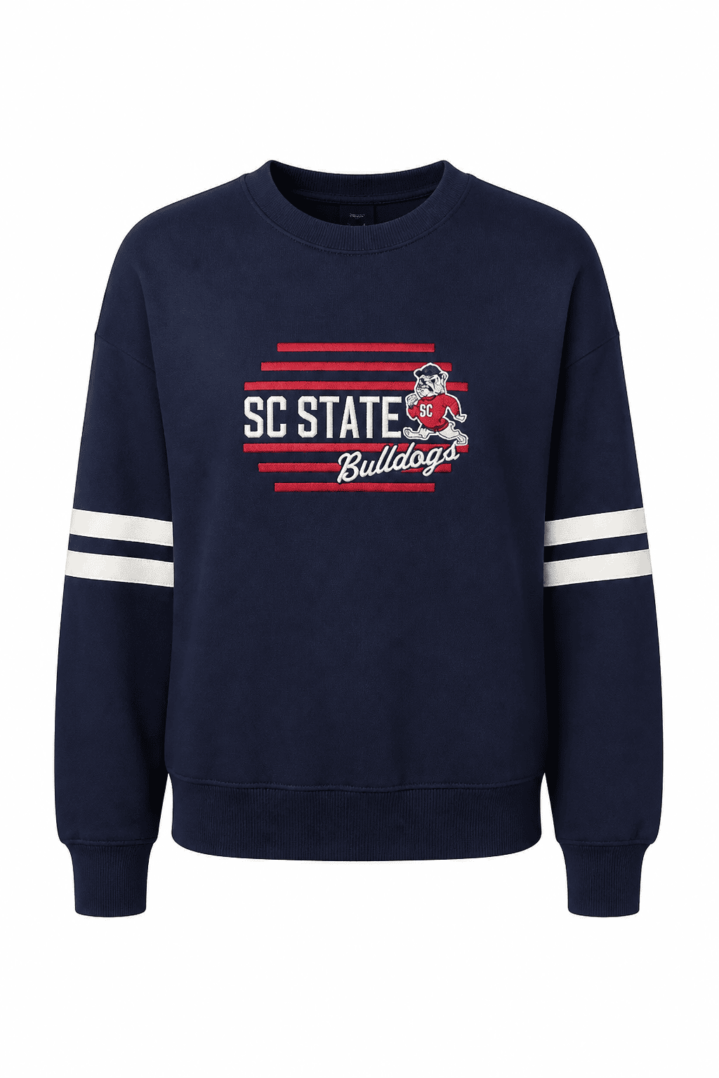 SCSU Womens Varsity Striped Oversized Sweatshirt - Image 2