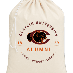 Claflin University alumni drawstring cotton bag