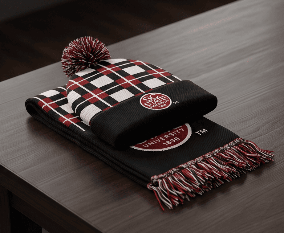 SCSU Plaid Beanie and Scarf Set - Image 3
